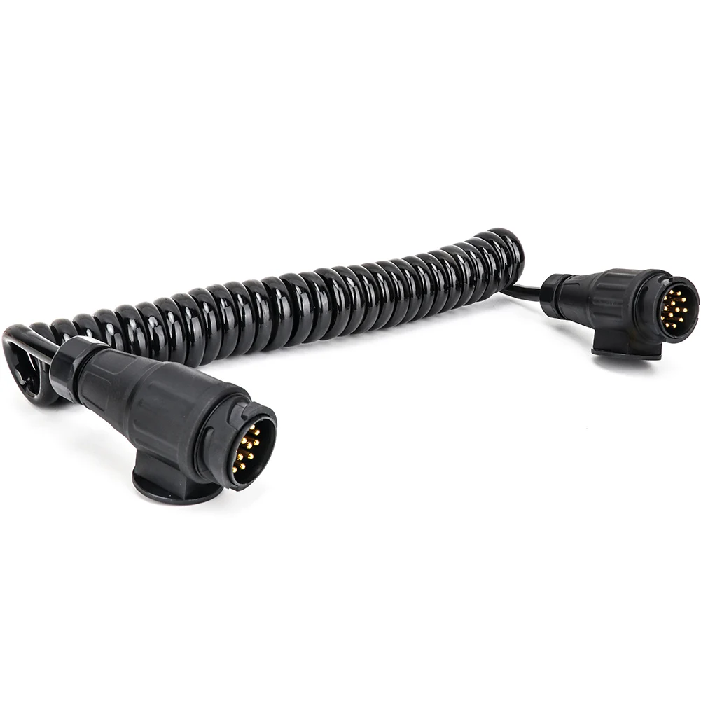 Tirol Wholesale High Quality 12V Spring Cable 13 Pin Plastic Trailer Socket to 13 Pin Plastic Electrical Trailer Truck Plug