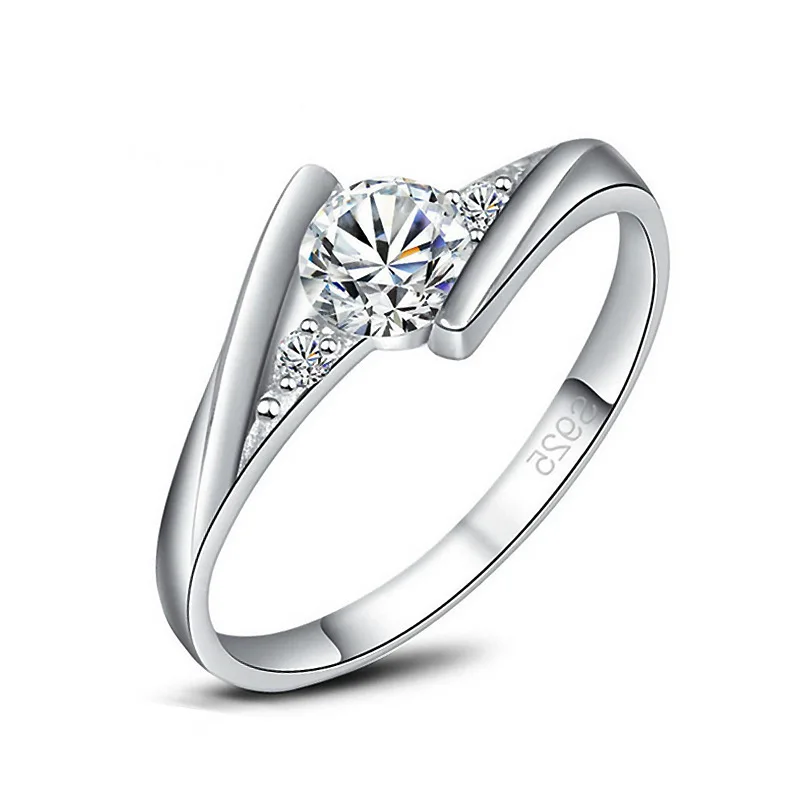 Hesiod Fashion Korean style 925 silver couple diamond ring