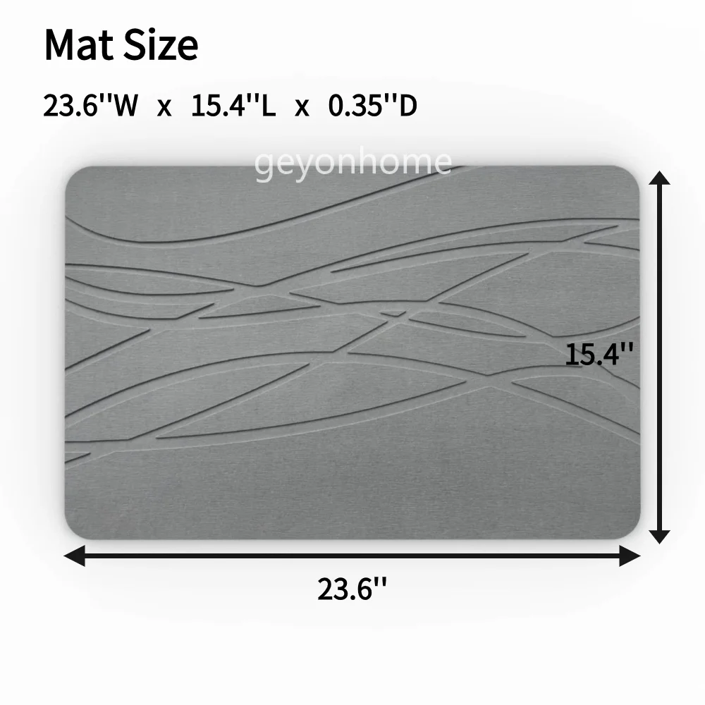 Baths Mat Diatomaceous Earth Mat Bathroom Door Mat Design Stone Modern 3D for Home Novelty White Sustainable 9mm Machine MADE
