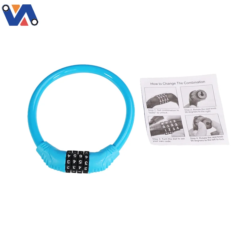 4 Digital Code Bicycle Cable Lock Anti-theft Alloy Steel MTB Road Bike Cable Code Combination Password Lock Security Padlock