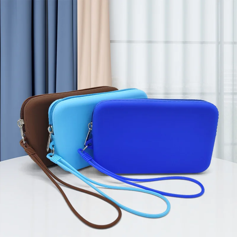 Silicone Coin Purse 2024 new Waterproof Silicone Cosmetic bags large capacity storage bag rope toiletry bag