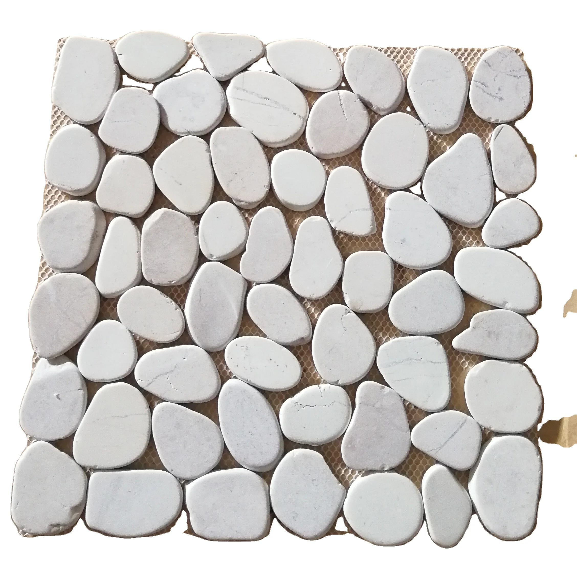 Limestone Paving Stone White Brown Mosaic Square Arabic Mosaic Pattern Pebble Mosaic Paving Parquet