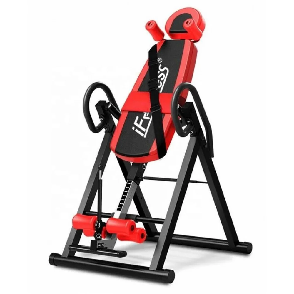 Custom Gym Equipment Inversion Table Foldable Gravity Stretch Handstand Machine with Air Waist Cushion for Fitness