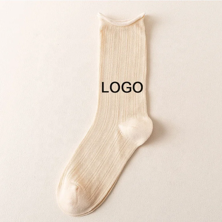 2024 Spring Hot Selling FREE DESIGN & MOCK UP Made Your Own Logo Crew Sock Customized Cotton Socks Custom Design Men Socks