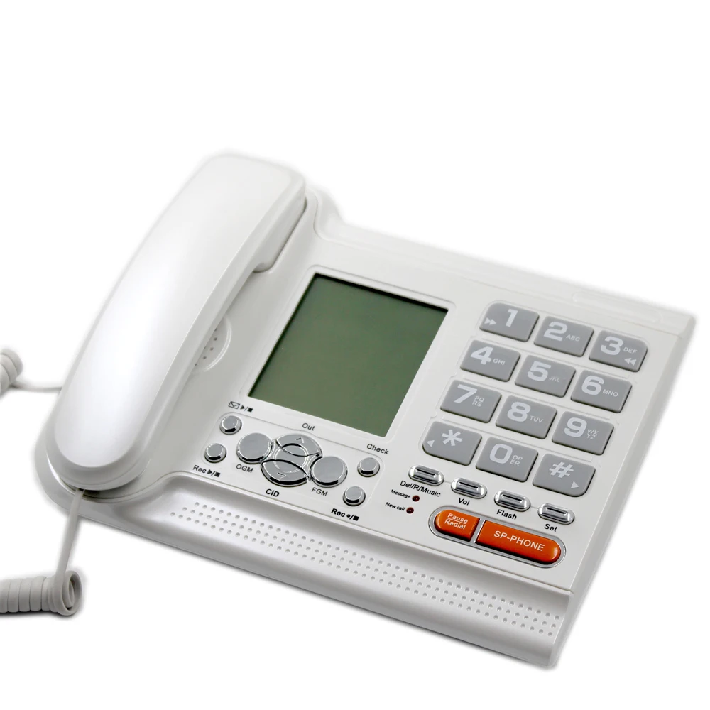two-way landline phone home business recording caller id telephone with TF card