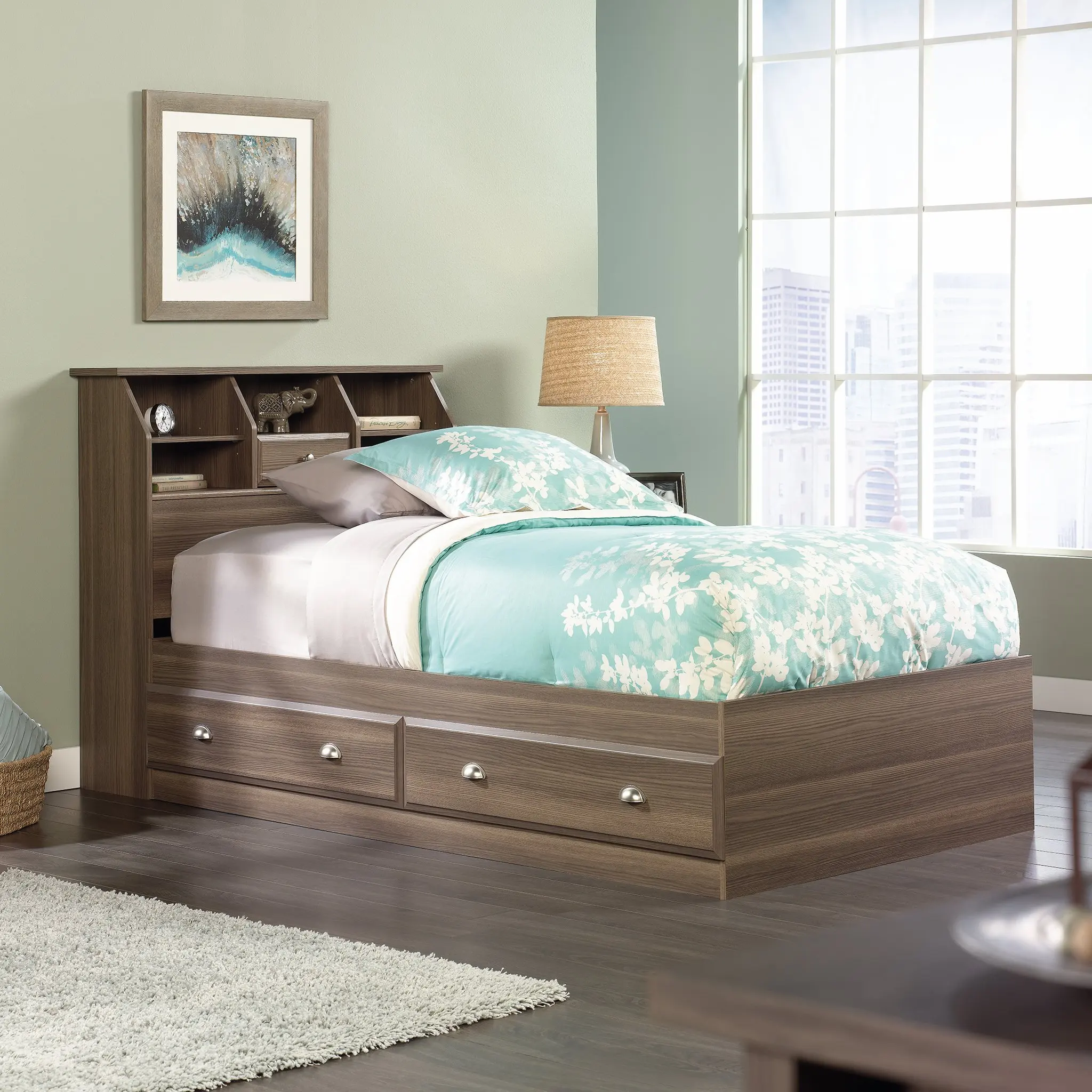 cheap simple melamine flat pack bed design