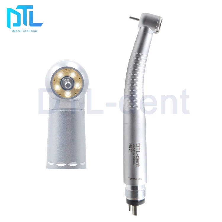 Free shipping shadowless 5 led handpiece push button high speed handpiece 4 hole air motor dental handpiece