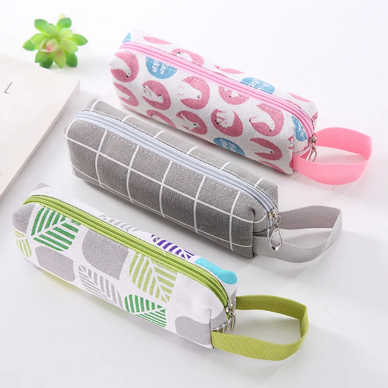 Big Capacity Pen Pouch Canvas Pencil Case School College Office Organizer Pencil Box