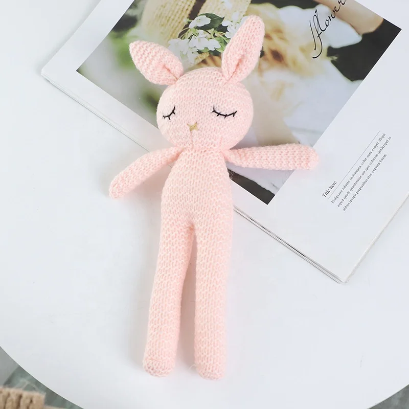 wholesale knitted rabbit crochet animal toys handmade amigurumi bunny plush toys