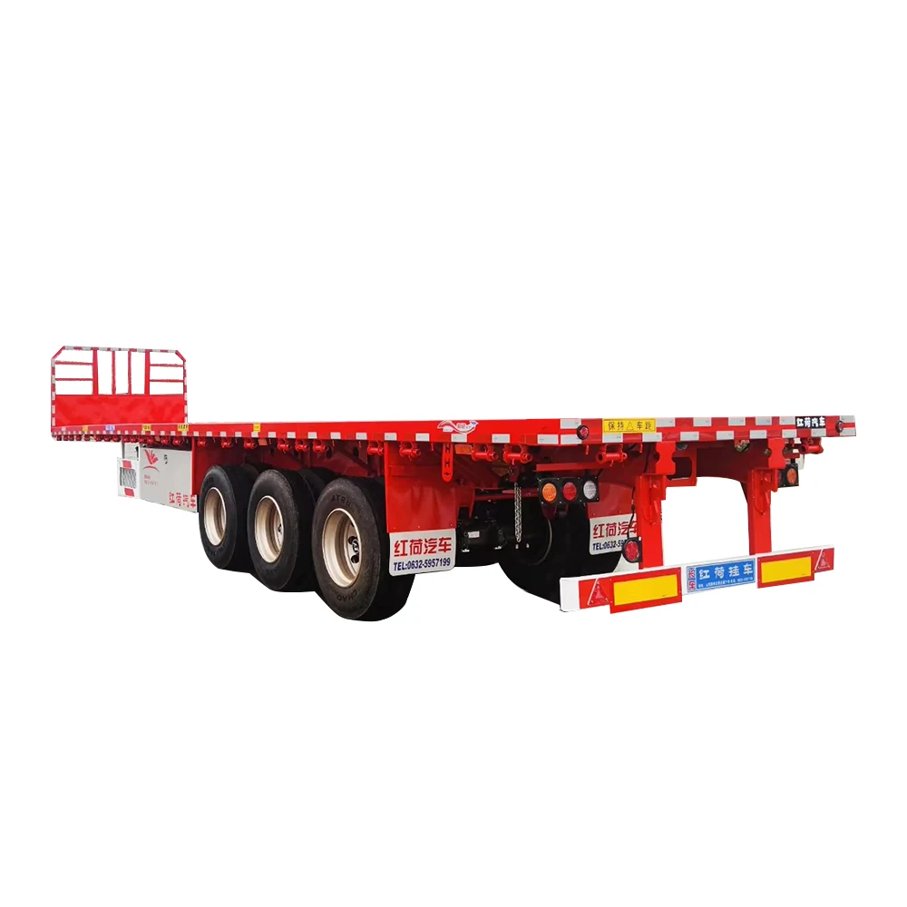 Chinese manufacturer factory Hot Sale 3 Axle 40 Ft 40ton Semi Truck Trailer Flatbed at low price