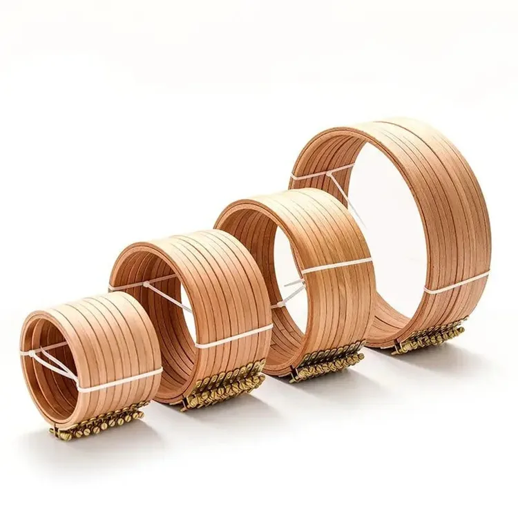 Custom Logo DIY Beech Wood Hoop Embroidery Adjustable Mini Wooden Embroidery Hoops And Frames