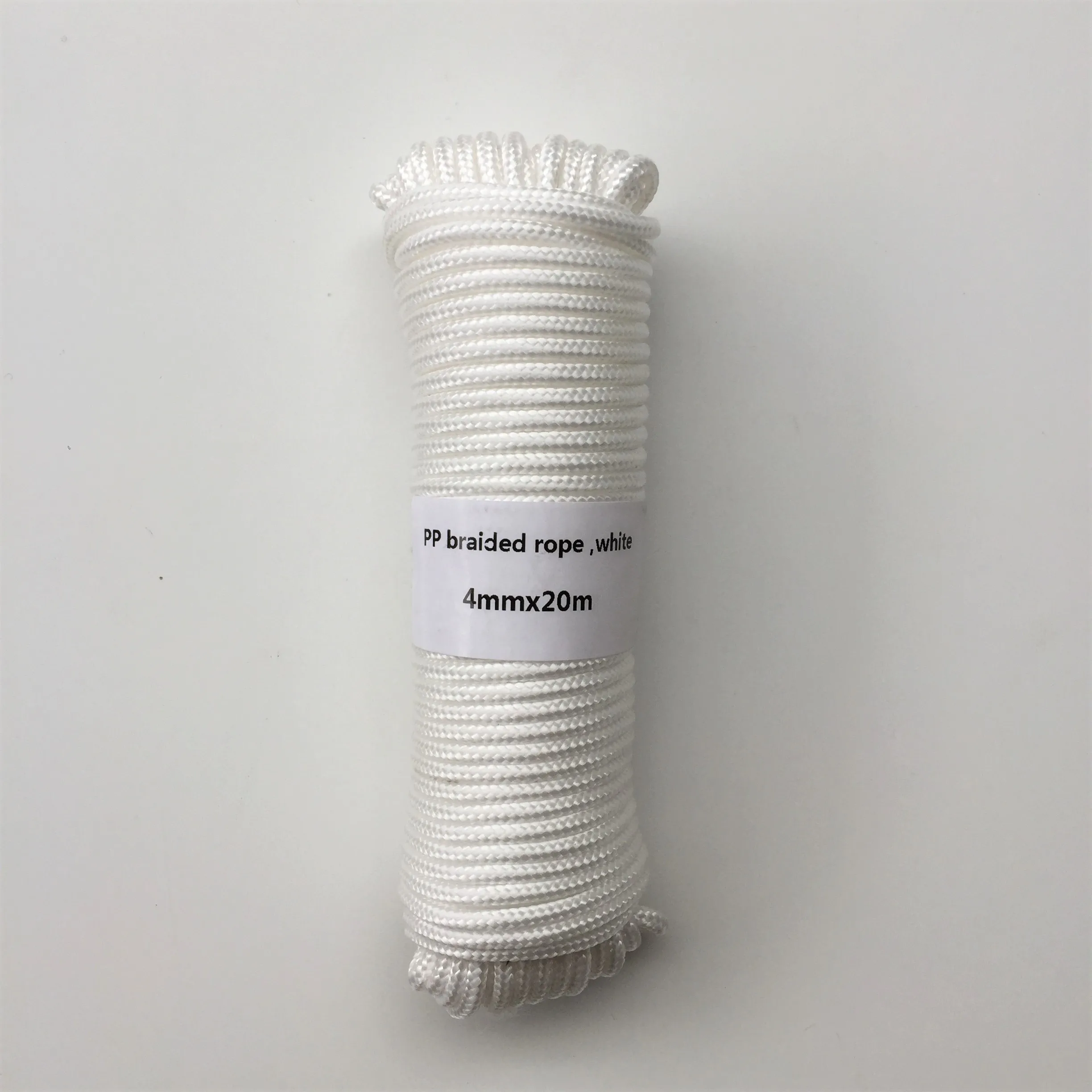 White 4mmx20m Strength braided Polypropylene rope PP hang tag clothes line home decoration garden accessories camping rope
