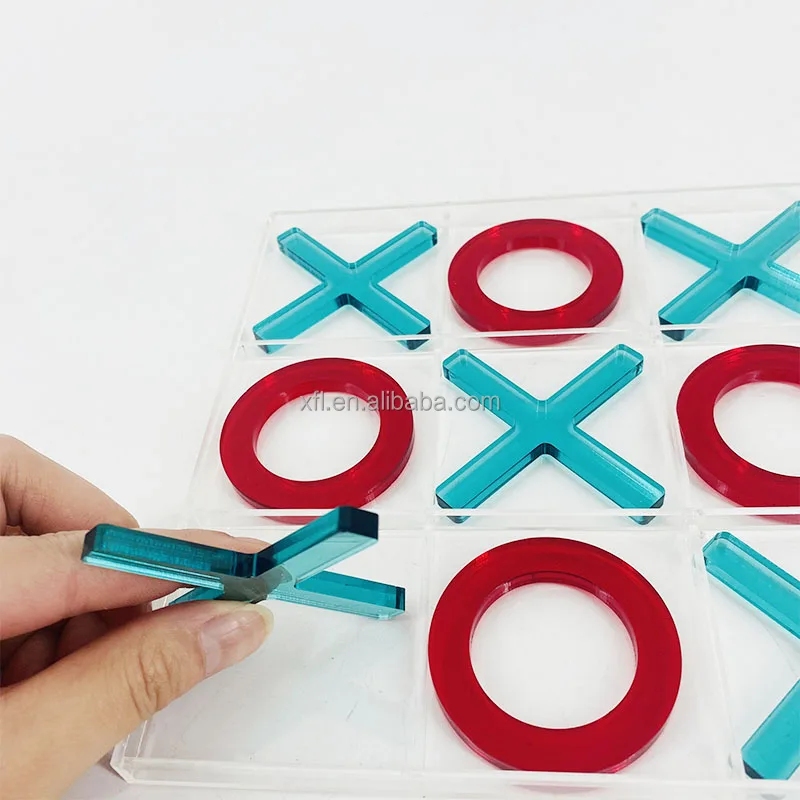 Factory wholesales tic tac  toe game set customize acrylic X and O game set Eco-friendly acrylic game set