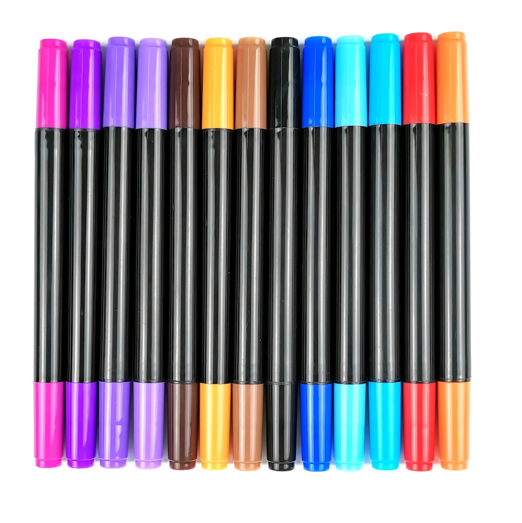 Dual Tips Double Colors Markers Chisel and Bullet Tips Fabric Marker Waterproof and Permanent Textile Markers