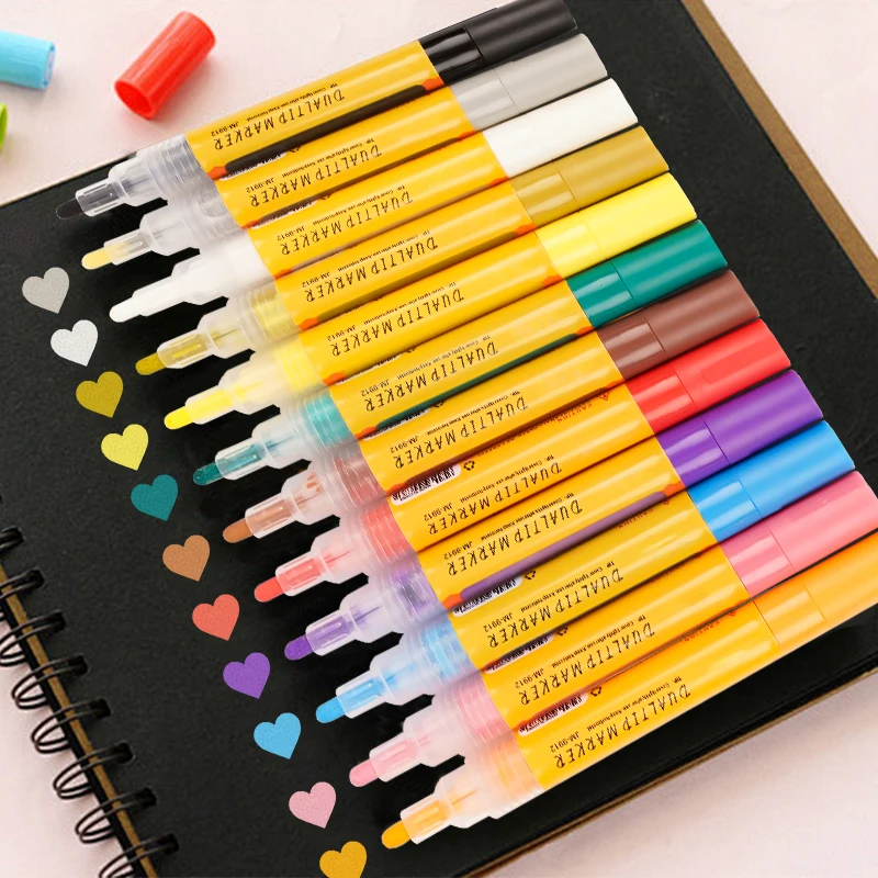 Glass Markers Custom 12 Colors DIY Painting Permanent Waterproof Fine Tip Acrylic Paint Marker Pen Set