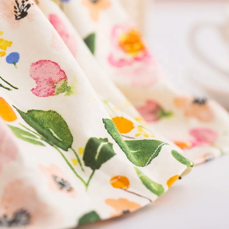 Dresses Clothing Fashion Baby Girl Dress Summer Floral Dress for Girls Children Jersey Short Sleeve OEM Service Plain Dyed Sweet