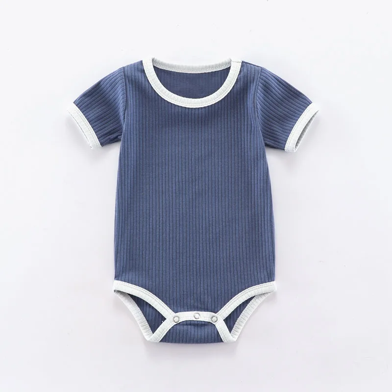 Organic Baby Romper Jumpsuit Newborn Baby Clothes Cute Winter Style Jumpsuit 100% Ribbed Cotton Adorable Solid Color Custom 1000