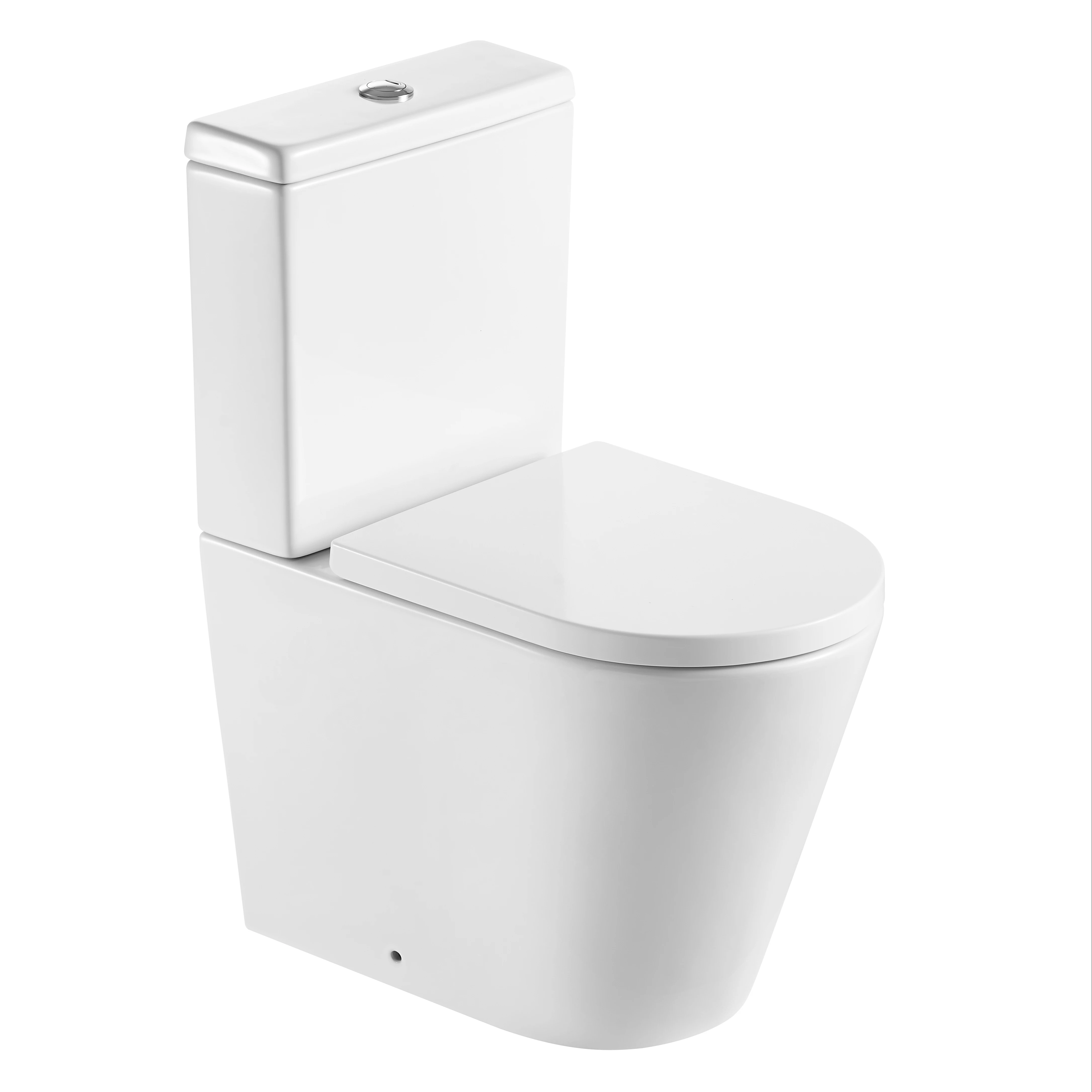 ANBI NEWEST Rimless Two Piece Wash Down P trap toilet, CE Certificate Wc Toilet, High Quality Water Closet Toilet