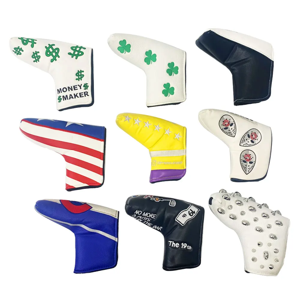 Professional Golf Putter Headcover Custom Design PU leather Golf Putter wear-resistant Golf Head Covers