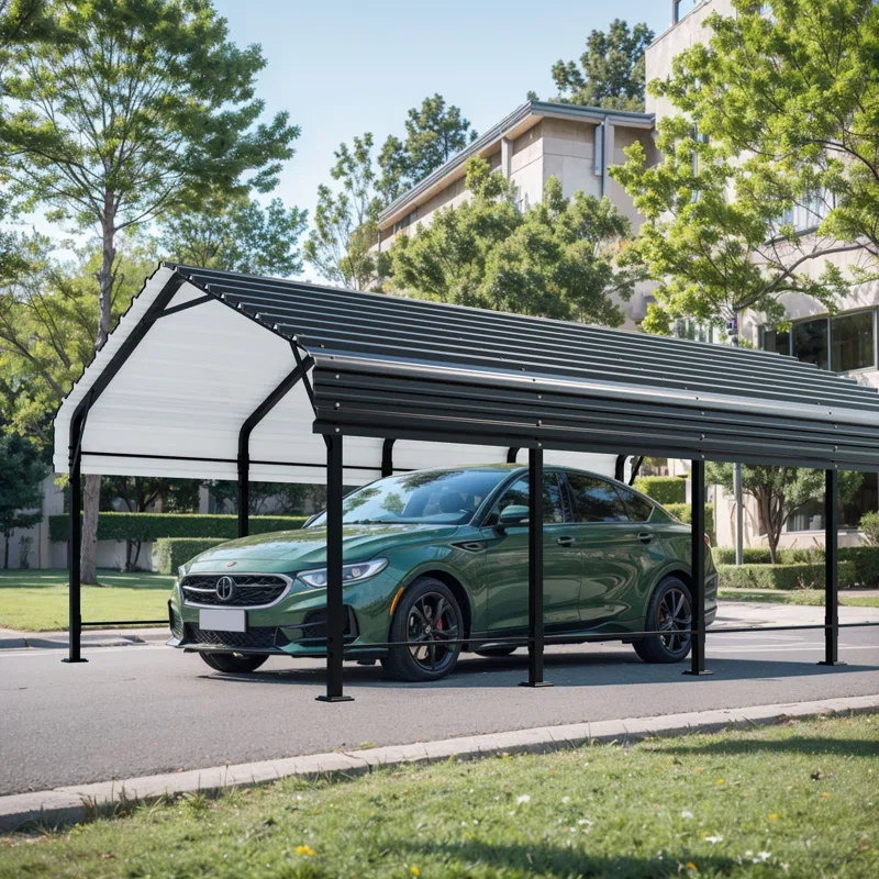 Metal Carport 13 *20 FT With Heavy Duty Metal Frame Galvanized Steel Roof Metal Car Garage Carport
