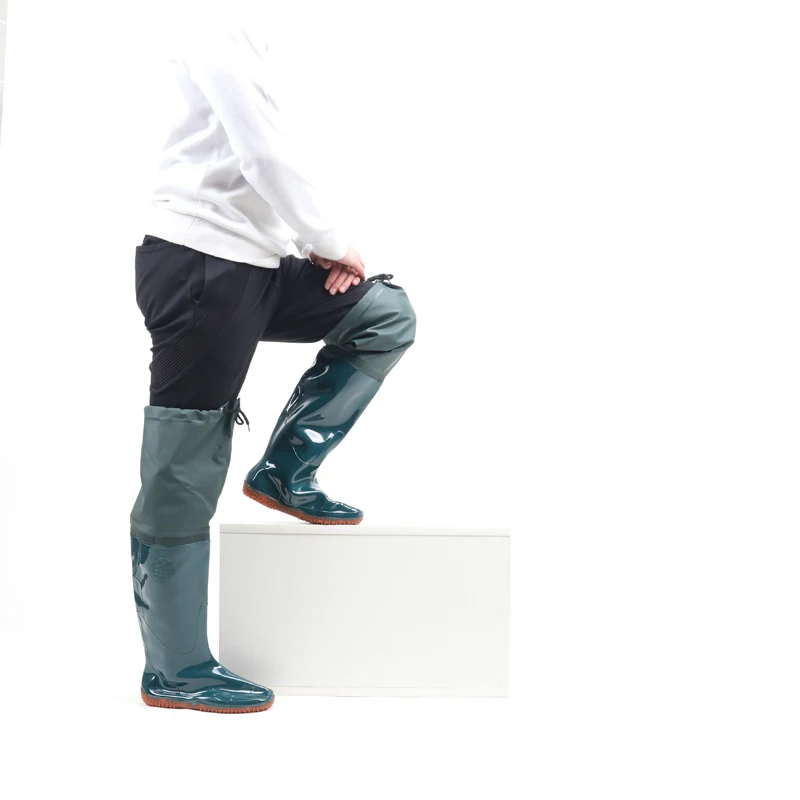 Unisex fishing boots Green PVC watershoes planting agriculture washing work orchard Wellington  rice paddy boot