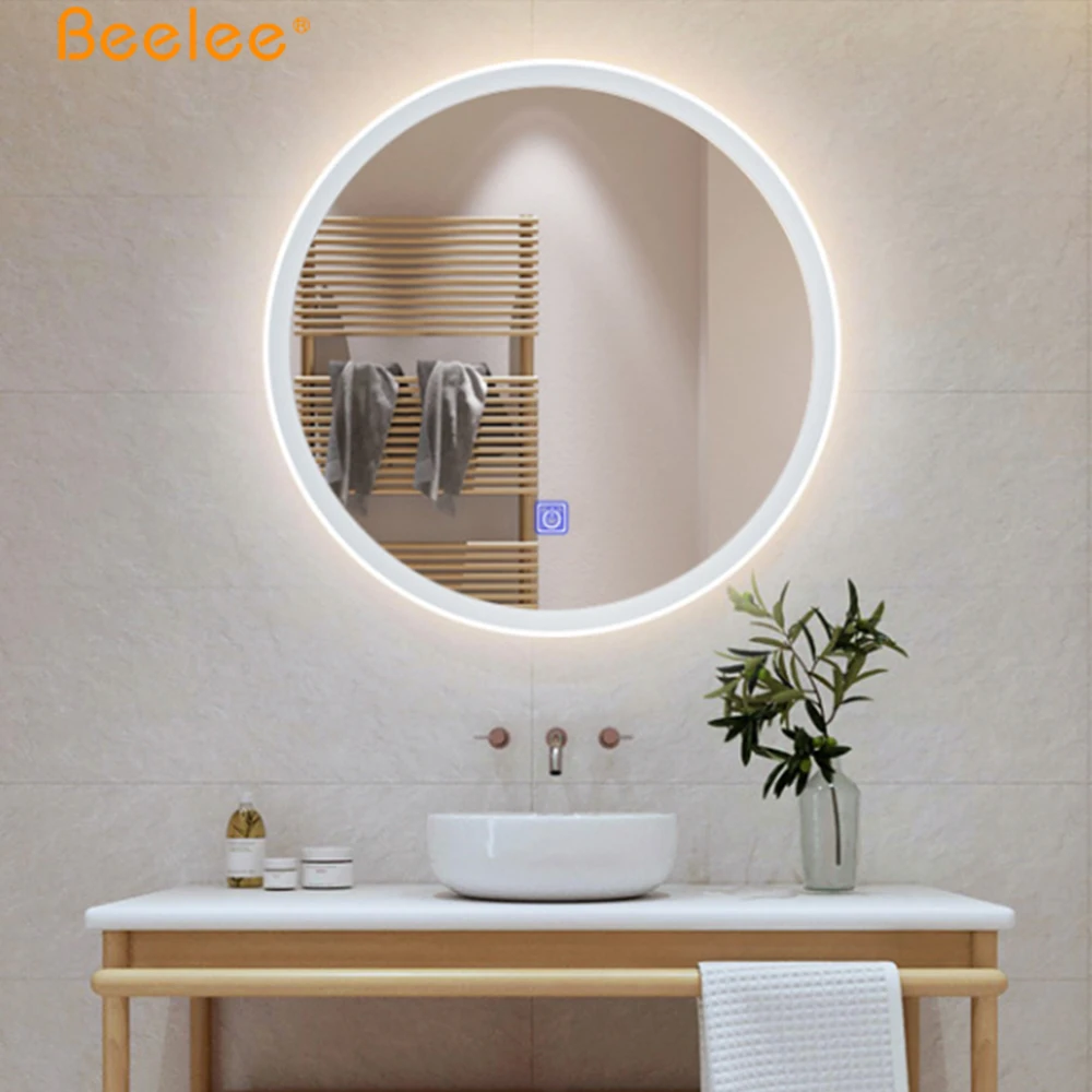 Beelee Round Vanity Mirror Waterproof Anti Fog Led Mirror for Hotel