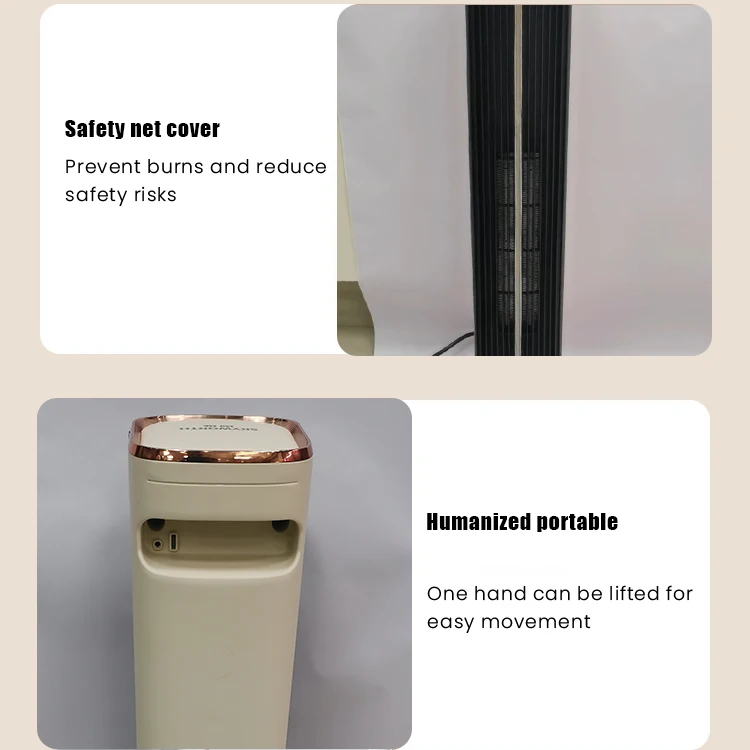 New design 2000W portable PTC ceramic fan electric fireplace LCD heater with remote for home