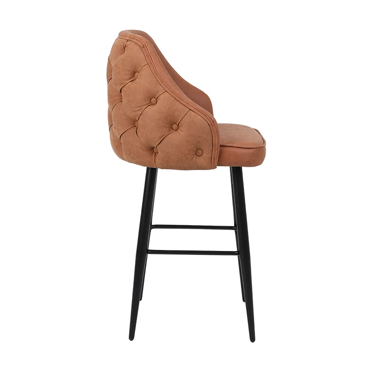 Modern Minimalist Light Luxury Bar Chair Swivel Backrest Armrest High Stool