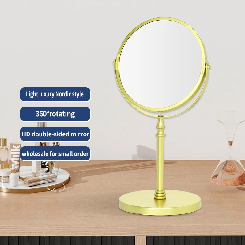 Personalized Gold Desktop Cosmetic Mirror Home Use Vanity Double-Sided Magnifying Mirrors