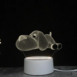 Design 3D Effect Desk Lamp Kids Indoor decoration 3D illusion starry bed room night led light