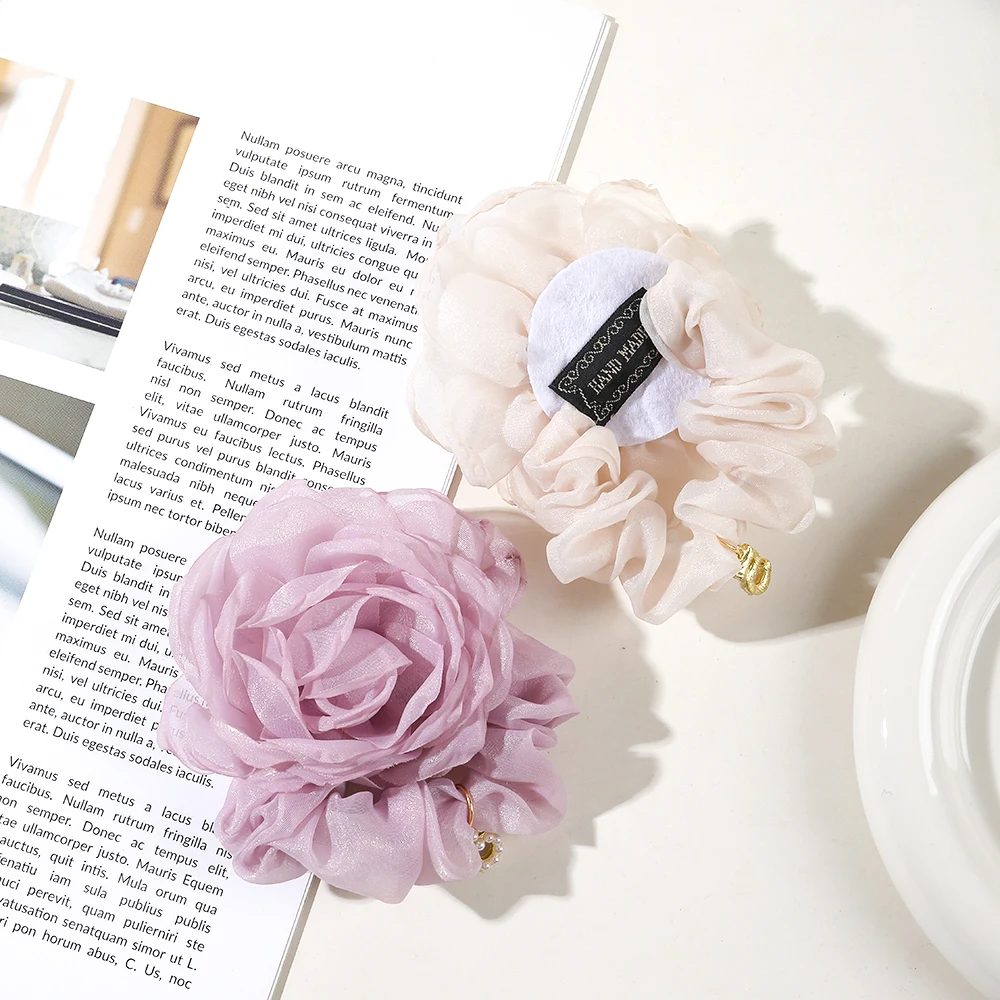 Популярные крупные резинки для волос с цветочным рисунком, эластичная резинка для волос для женщин