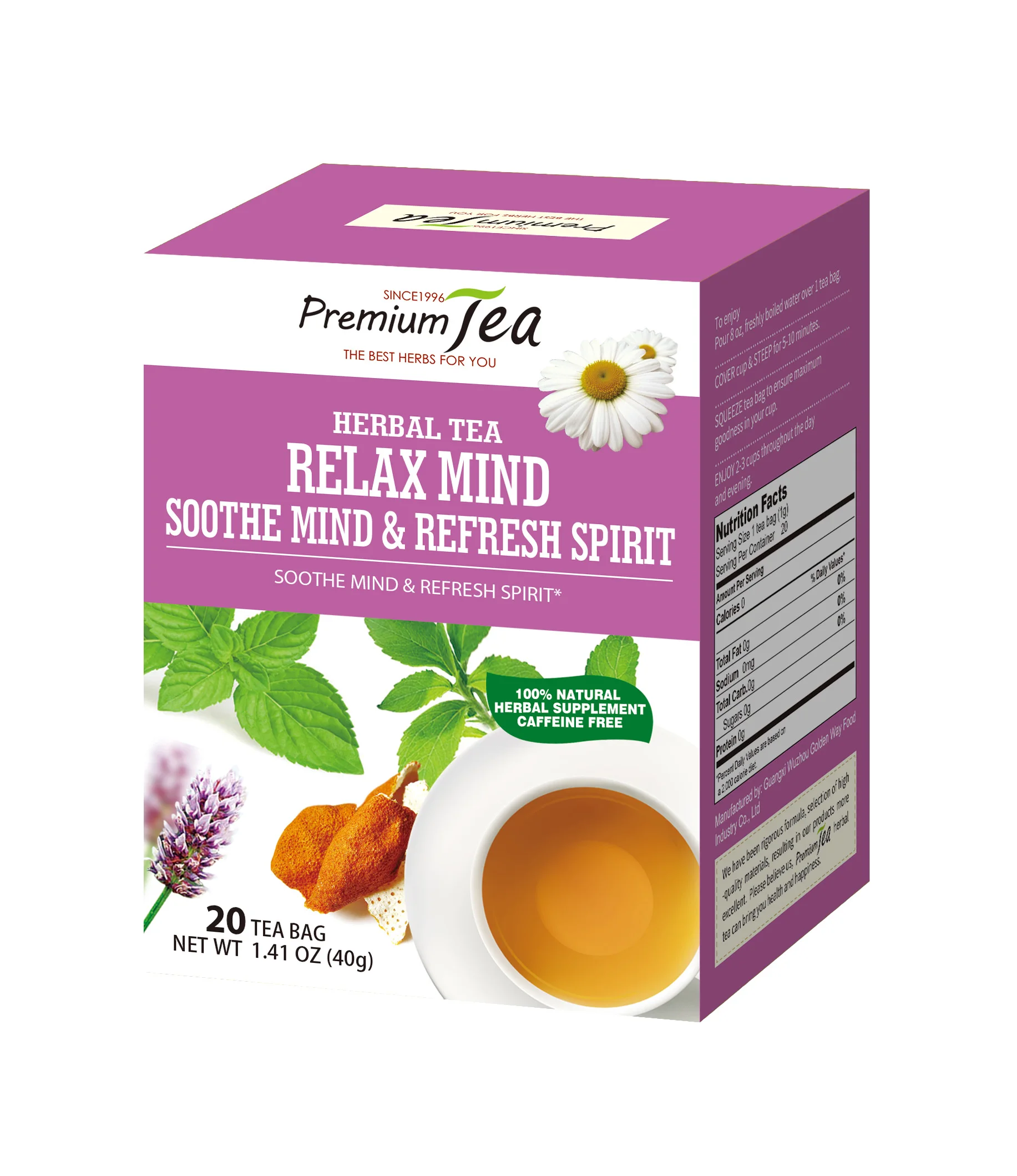 
High quality Mint Relaxing Herbal Tea for Brain Worker 