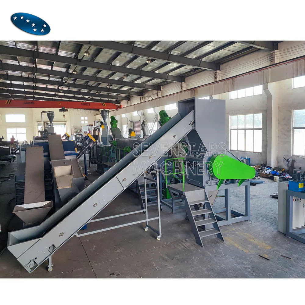 800-2000kg LDPE HDPE PP film recycling washing machine line crushing washing drying plant with good price
