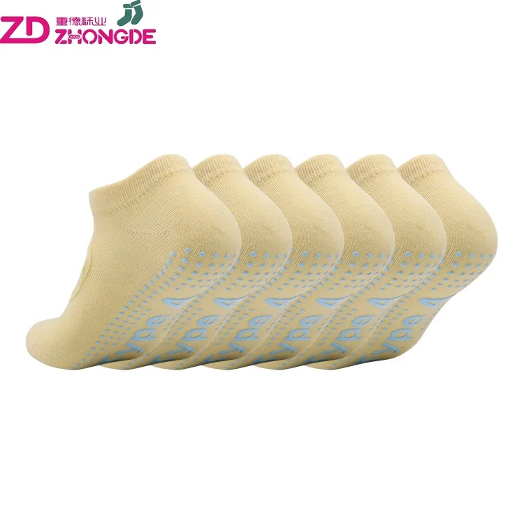 Custom logo cotton yoga sticky ankle pilates ballet socks with arch support breathable mesh non slip women socks