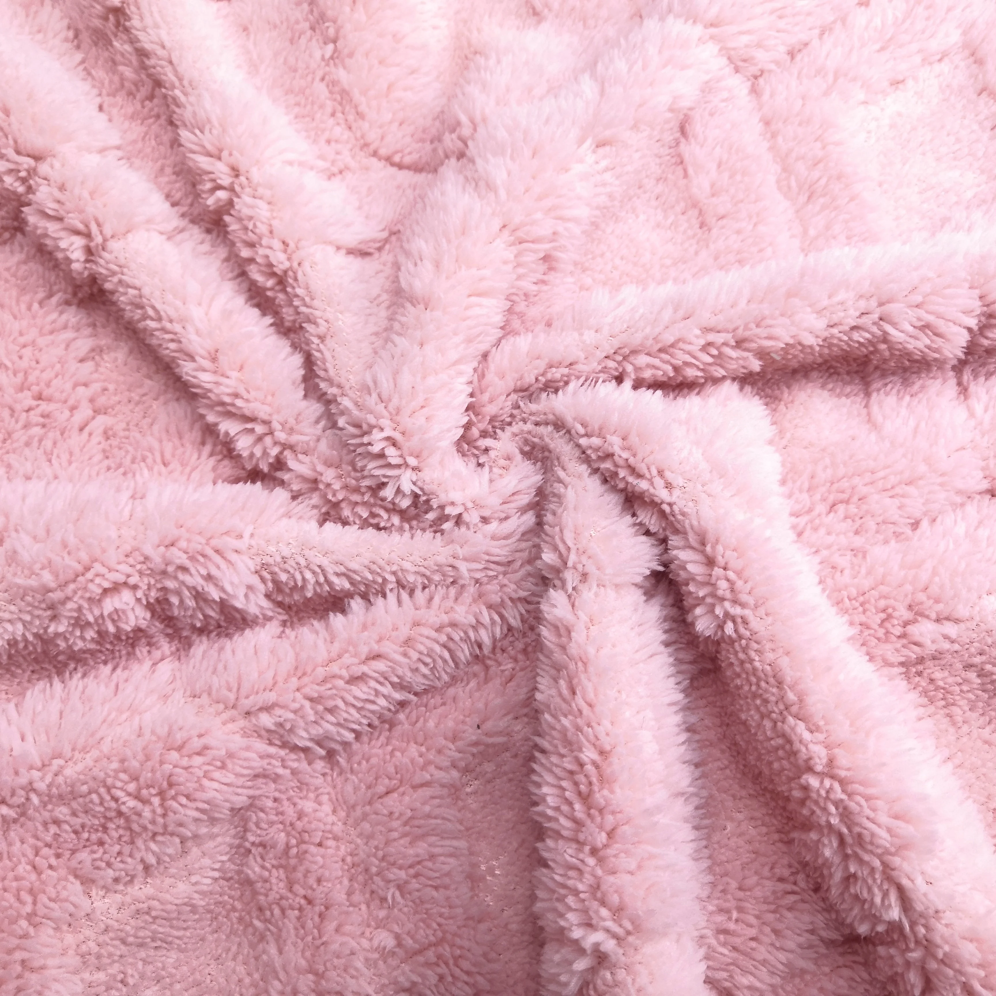 New design honeycomb hexagon pattern knitted soft warm bedding sherpa fleece fabric polyester