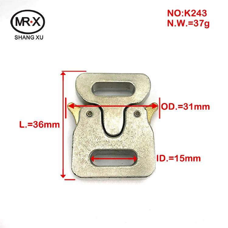 Factory wholesale Zinc alloy luggage buckle bag adjustment 15mm belt buckle