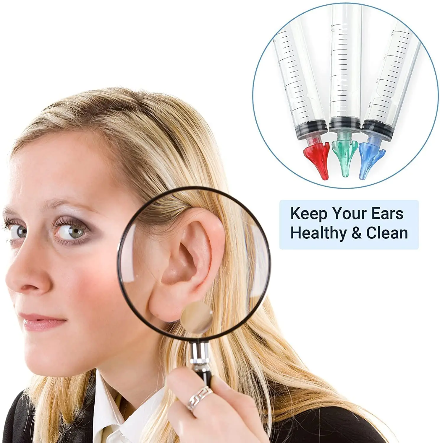 Portable Ear Canal Cleaner for Newborn Medical Grade Silicone Three Holes Spray Ear Washer Ear Syringe Baby