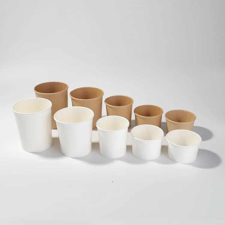 Manufacturers Supplier Disposable 8 Oz Porridge Food Containers Craft Paper Hot Heated Soup Cup Soup Bowl Craft