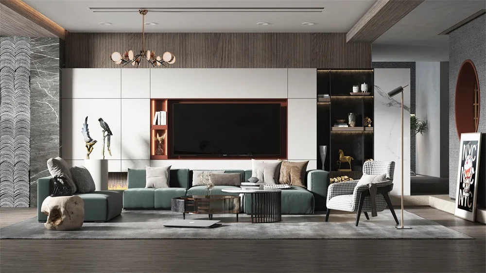 iHome China Foshan Best Sellers Walnut Wood Tv Cabinet For Living Room