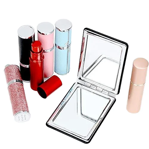 Lovely Portable Double-Sided Cosmetic Mirror Compact Folding Handheld Travel Makeup Mirror with Magnifying Feature