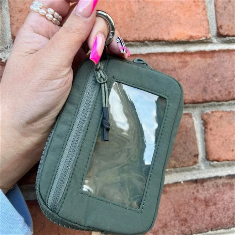 Wholesale Simple Mini Portable Keychains Wallet Id Window Women Zipper Coin Purses