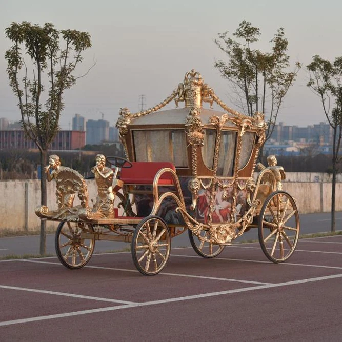 
Luxury design england style gold stagecoach horse drawn carriages 