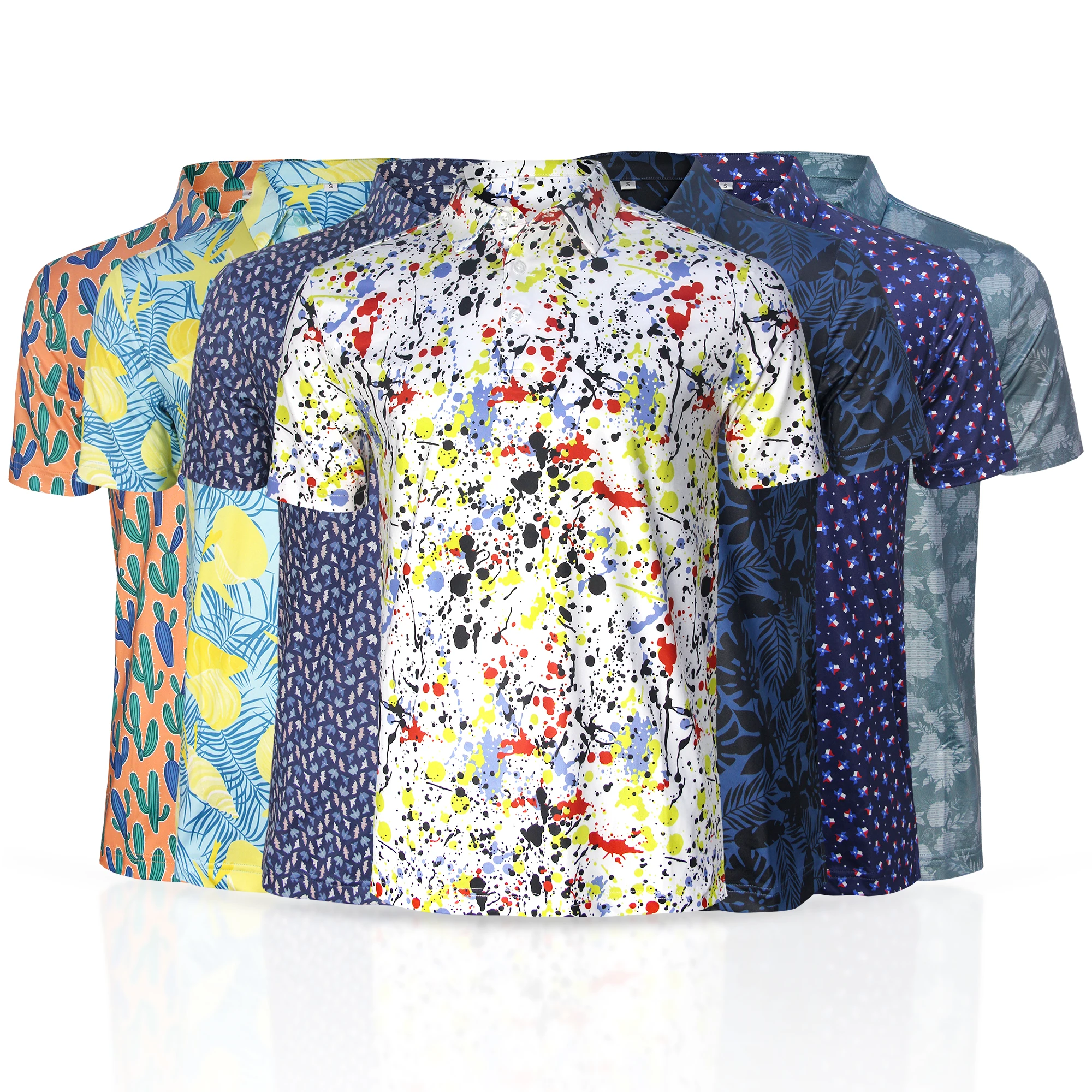 2025 High Quality Custom Logo Your Own Design Logo Quick Dry Sports Sublimation Print Dry Fit Golf Polo Shirts