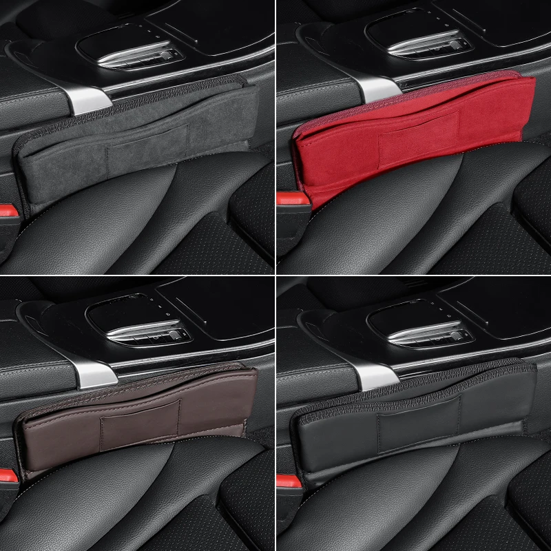 Universal Car Seat Gap Organizer PU Leather Auto Console Side Pocket Seat Crevice Storage Box Interior Accessory