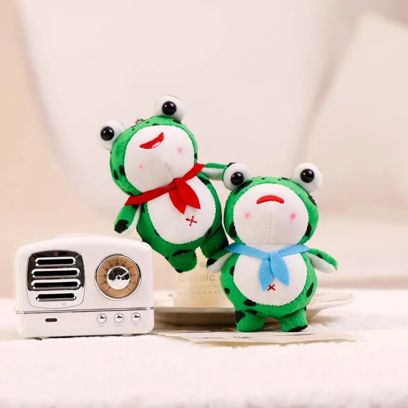 Tiktok cute cute little frog pendant doll cartoon bag hanging decoration key chain Rag Doll plush toy