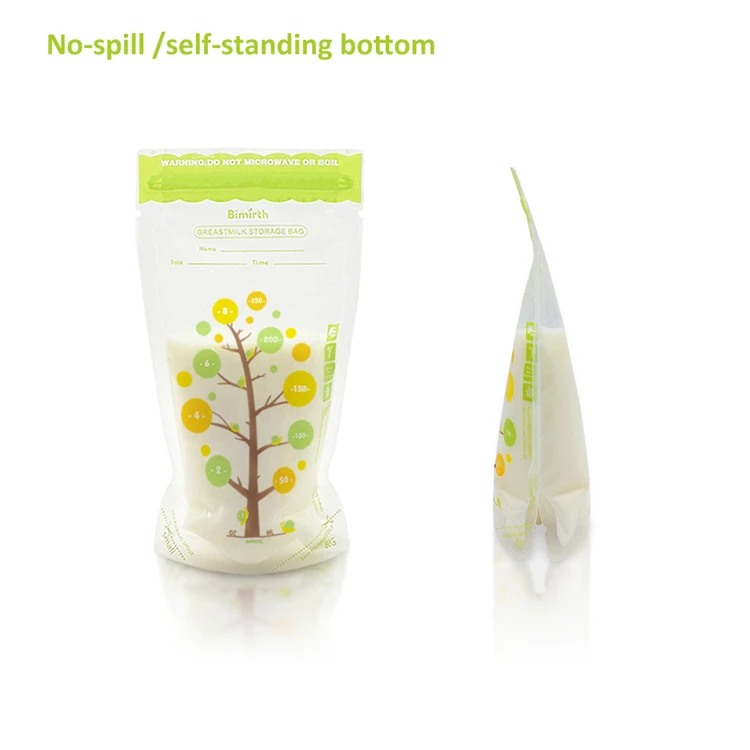 Bimirth Double Zipper Seal Breast Milk Bag bpa free For Storing and Freezing Breastmilk pouch storage Ready to Ship