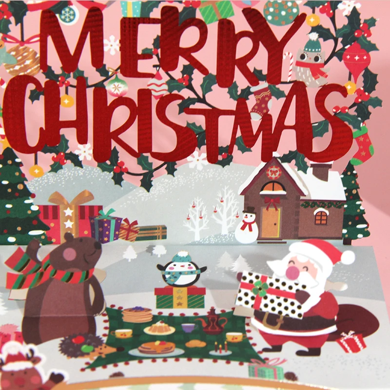 Wholesale Custom Printing Happy Birthday 3D Pop Up Greeting Cards with Envelopes