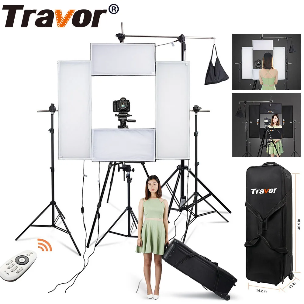 Travor new design professional shooting flexible fabric cloth lamp led soft panel light photographic video lights kit