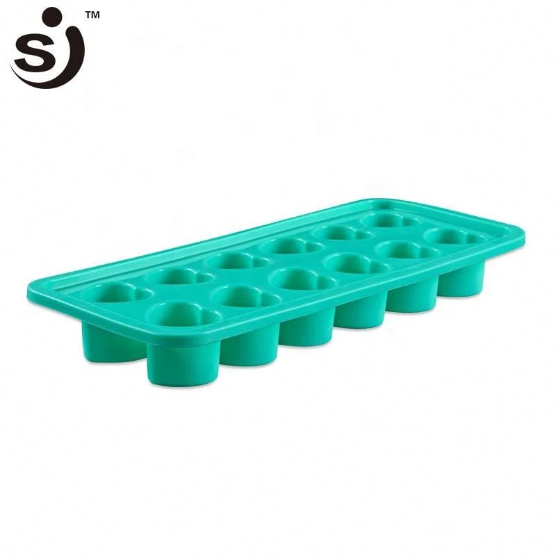 Bpa Free Eco-Friendly 12 Cavity Mini Heart Shape Food Grade Certificate Silicone Ice Cube Tray For Summer