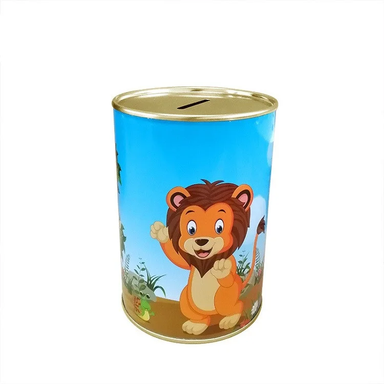 Custom Design Paper Cans Coin Bank Money Saving Box Craft Cardboard Piggy Bank For Kids